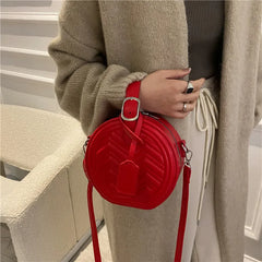 Circular Shoulder Bag Ladies Handbags Stripe Crossbody Bags For Women