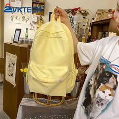 Classic Solid School Bag for Teenager Girls Large Capacity Book Pack