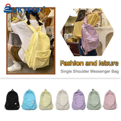 Classic Solid School Bag for Teenager Girls Large Capacity Book Pack