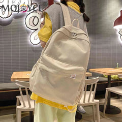 Classic Backpack Women Teenager Girls Solid School Bag Large Capacity Book Pack