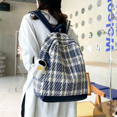 Classic Pleated Nylon Retro Schoolbag Female Zipper Backpack