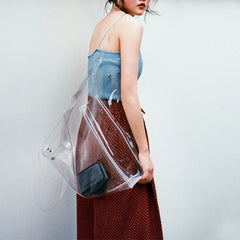 Clear PVC Shoulder Bag Large Tote Jelly Shopping Bags