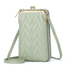 Clip Phone Pocket Shoulder Bag Women PU Leather Crossbody Bag