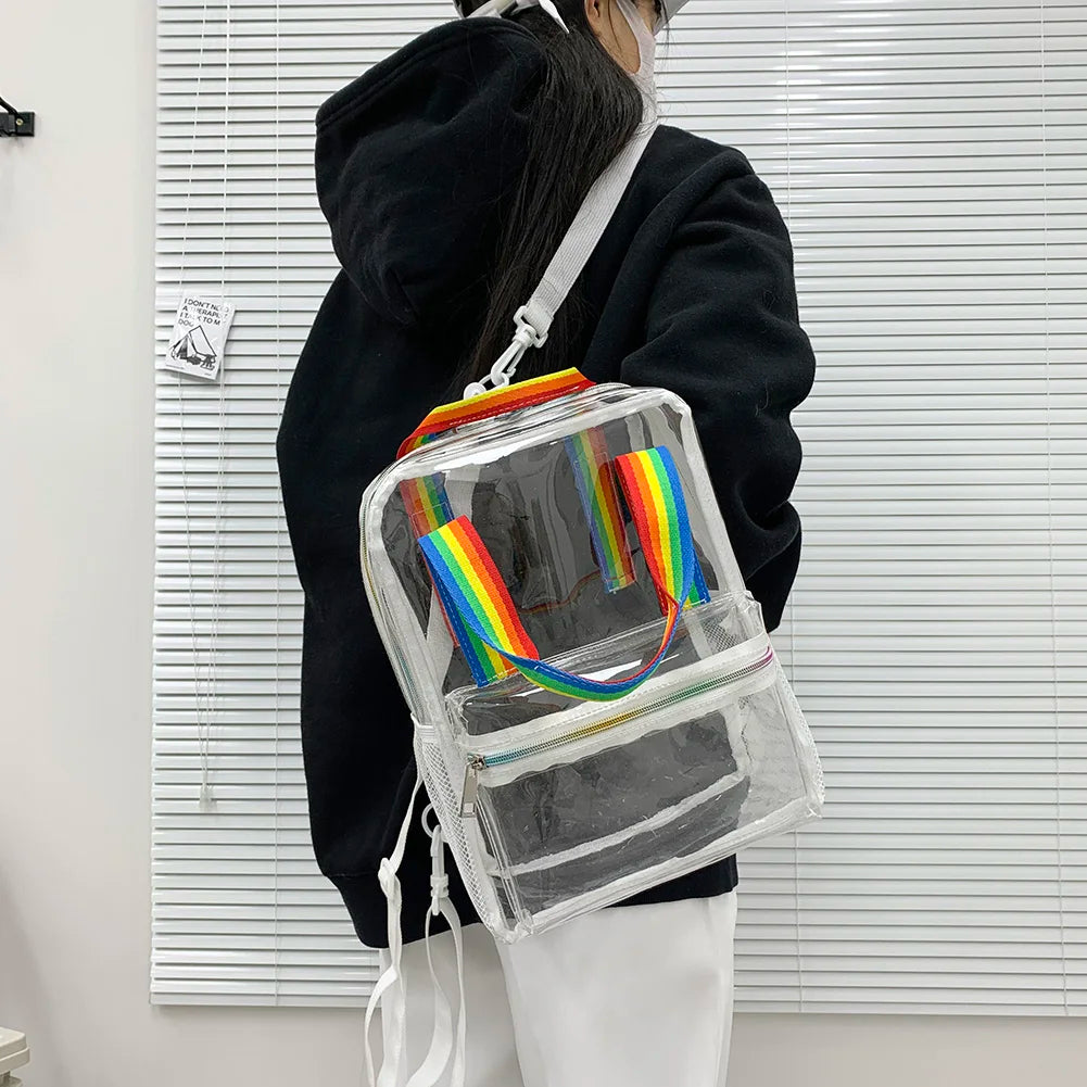 College Students Transparent Backpacks Women Backpack Waterproof