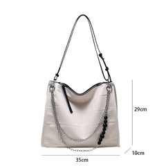 Retro Beading Chain Ladies Tote Large Capacity Crossbody Bag