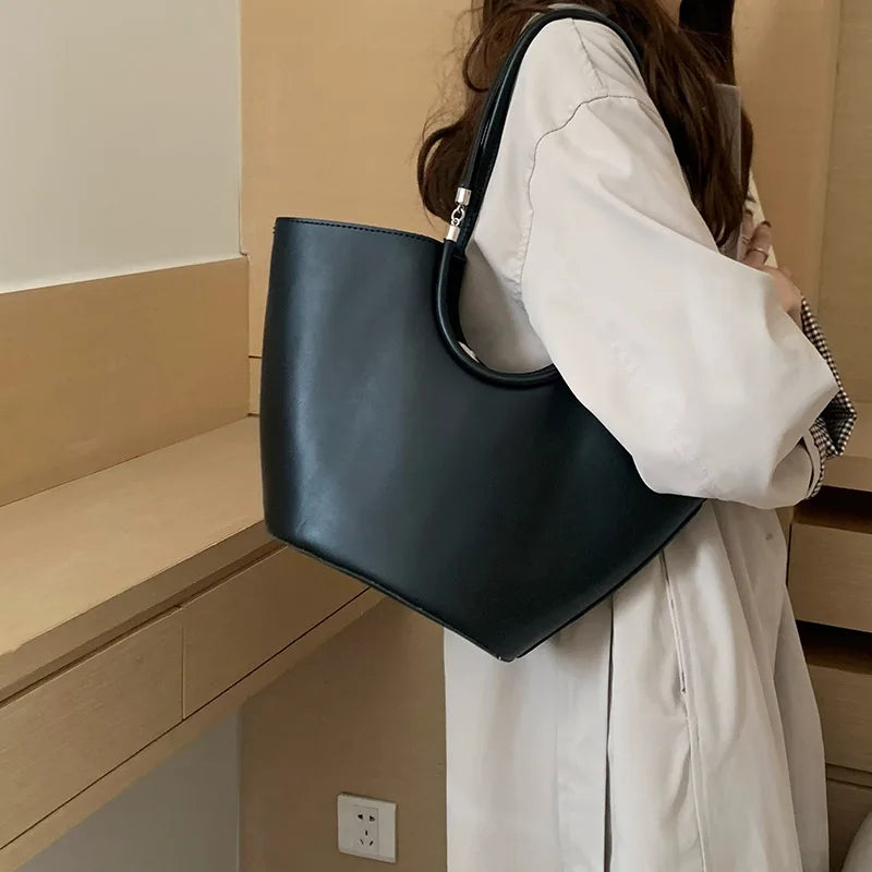 Women's Large Capacity Shoulder Bag PU Leather Tote Ladies Satchel