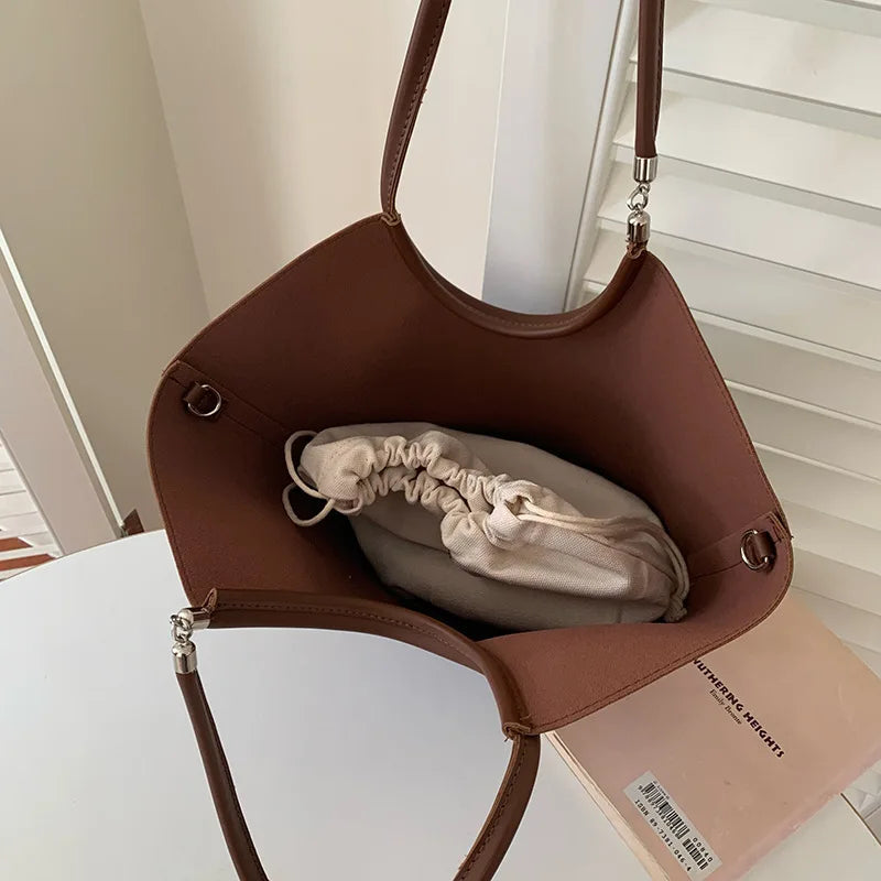 Women's Large Capacity Shoulder Bag PU Leather Tote Ladies Satchel