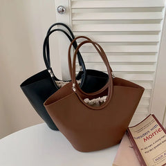 Women's Large Capacity Shoulder Bag PU Leather Tote Ladies Satchel
