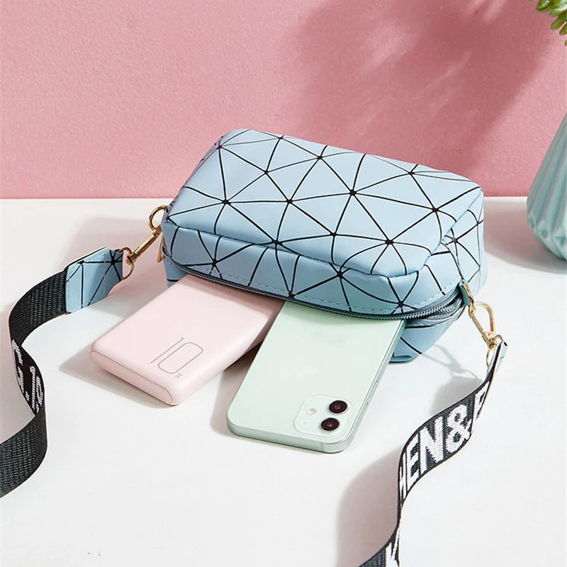 Geometry Small Crossbody Bag Shoulder Bags Purse PU Leather Handbag