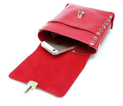 PU Cell Phone Waist Bag with Rivet Decoration for Women