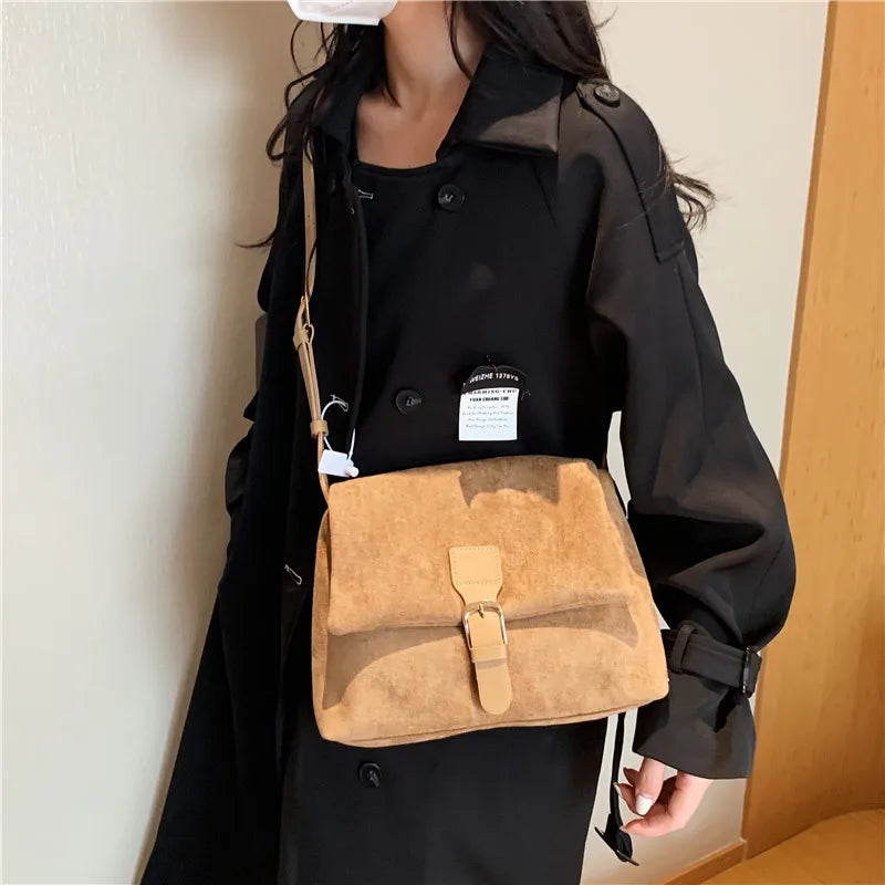 Women's Corduroy Travel Shoulder Bag Canvas Crossbody Bucket Handbag