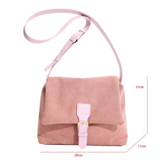 Women's Corduroy Travel Shoulder Bag Canvas Crossbody Bucket Handbag