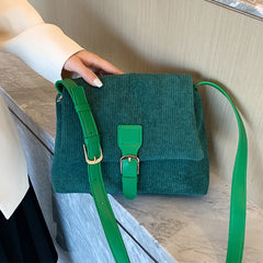 Women's Corduroy Travel Shoulder Bag Canvas Crossbody Bucket Handbag