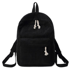 Corduroy Women Backpack Large Capacity School Bag for Girls