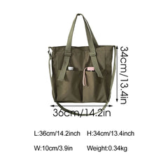 Cotton Canvas Crossbody Bag Large Capacity Waterproof Handbag