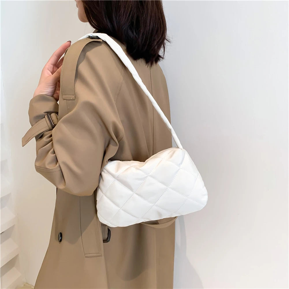 Quilted Ladies Commute Bag Soft Shoulder Bag for AutumnWinter