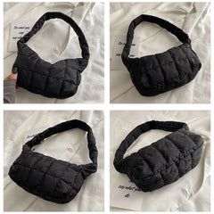 Quilted Cotton Padded Shoulder Bag for Women