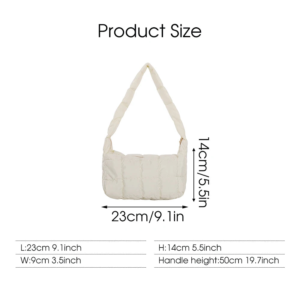 Quilted Cotton Padded Shoulder Bag for Women