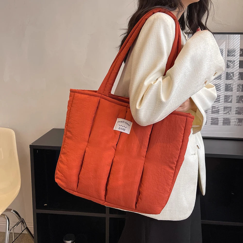 Quilted Shopper Bag Purse Women's Satchel Shoulder Bags