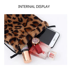 Leopard Printed Plush Crossbody Bag for Women