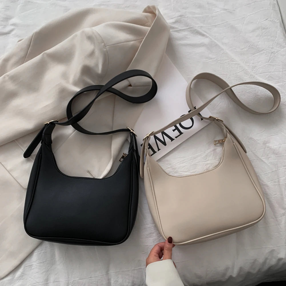 Crescent Messenger Bag PU Leather Crossbody Handbag