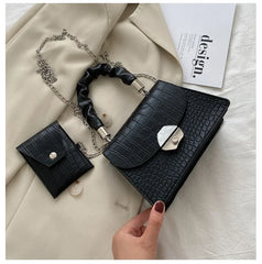 Crocodile Pattern Women Shoulder Bag Chain Handbag Female Travel Tote