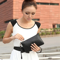 Women's Leather Mini Clutch Evening Bag Crossbody