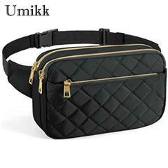 Rhombus Pattern Crossbody Bag with Multi-Pockets for Travel