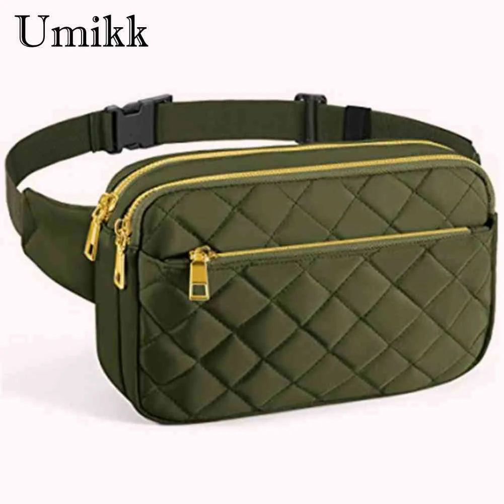 Rhombus Pattern Crossbody Bag with Multi-Pockets for Travel