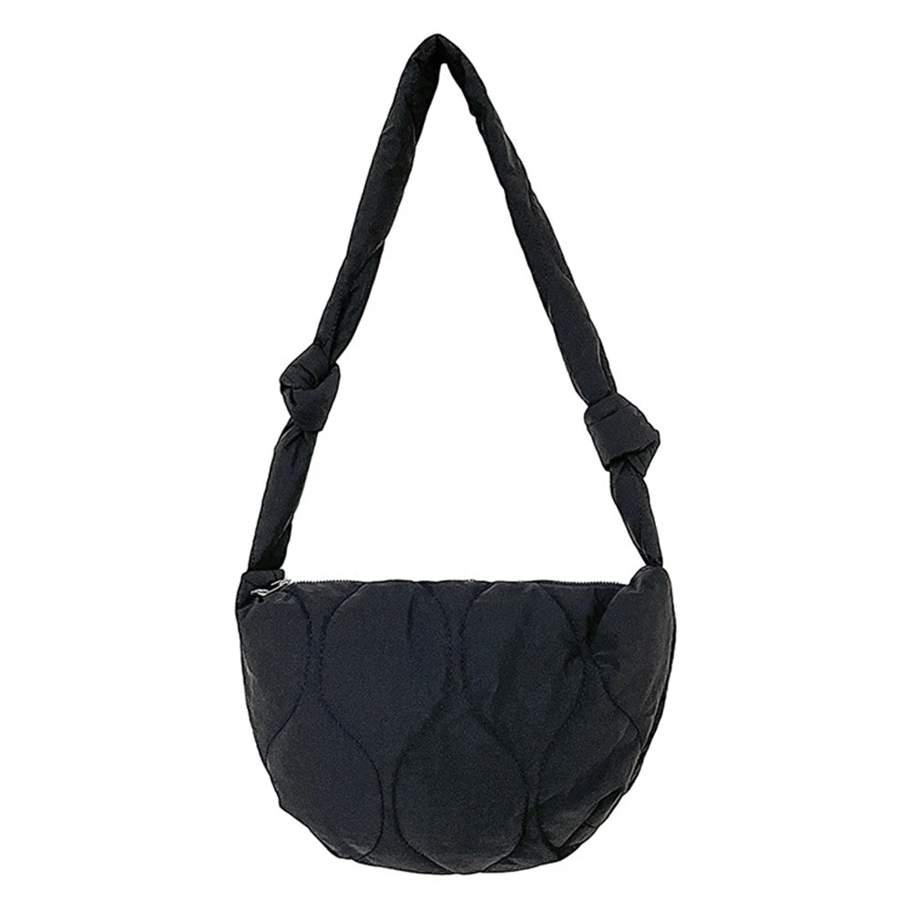 Crossbody Bags Autumn Winter Dumpling Bags Solid Rhombic Lattice