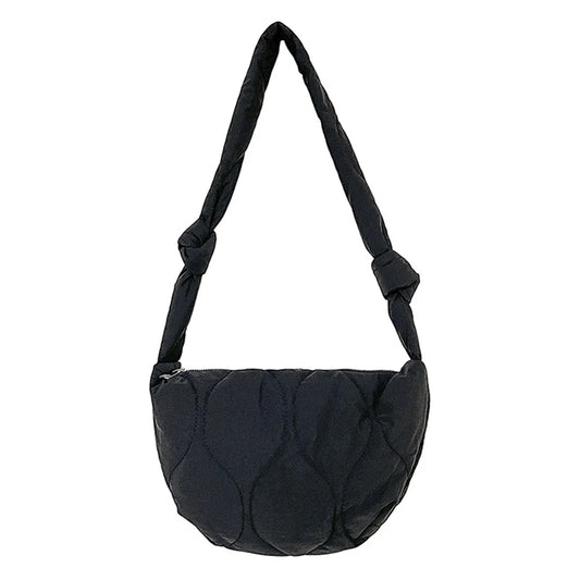 Crossbody Bags Autumn Winter Dumpling Bags Solid Rhombic Lattice