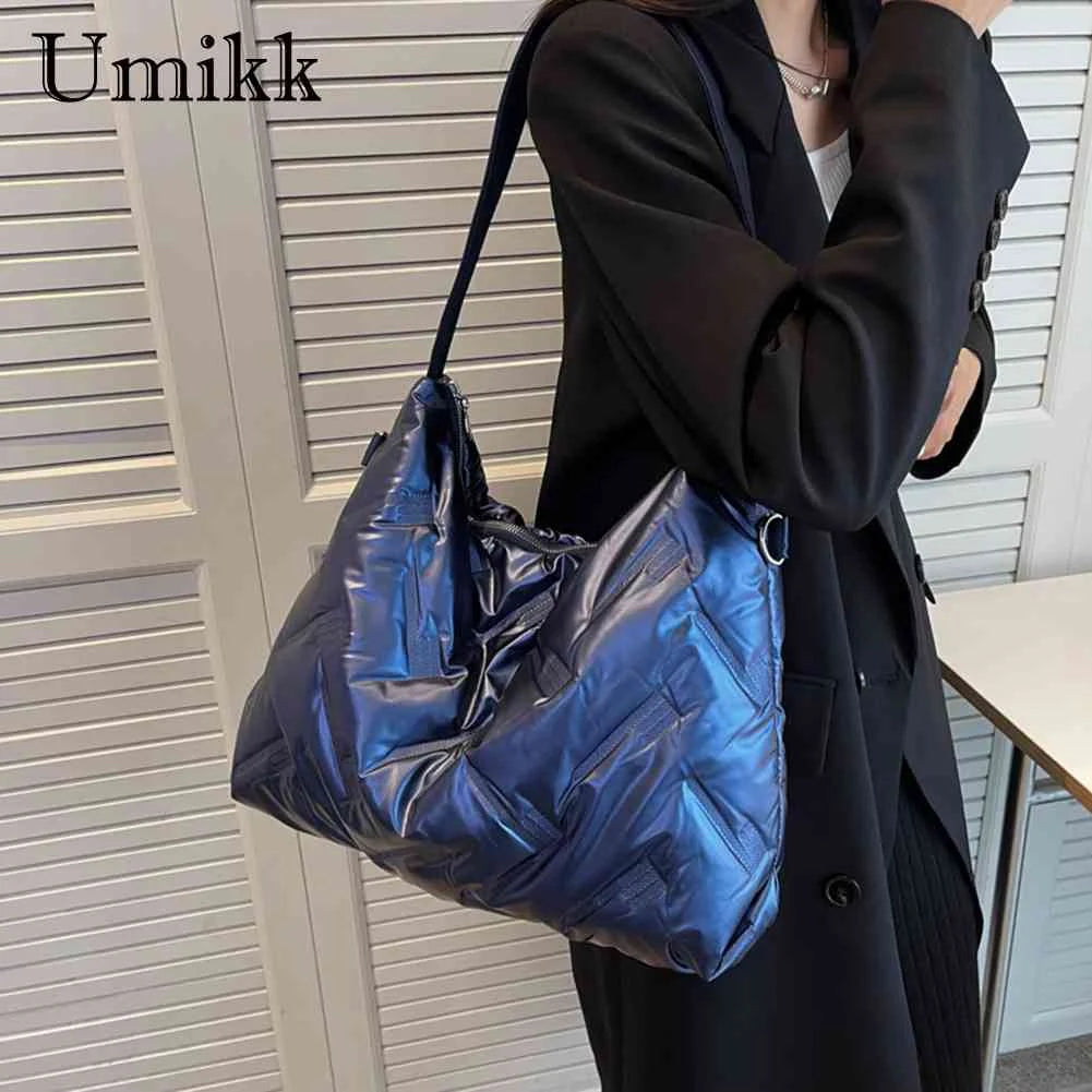 Quilted Crossbody Bag Cotton Padded Satchel