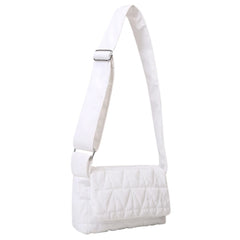 Quilted Rhombus Crossbody Bag Small Square Wide Strap Purse
