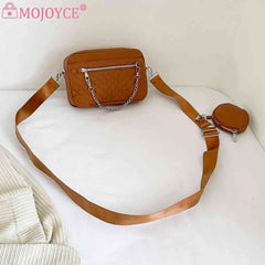 Rhombus Pattern Leather Crossbody Bag Women Handbag Vintage Female Travel