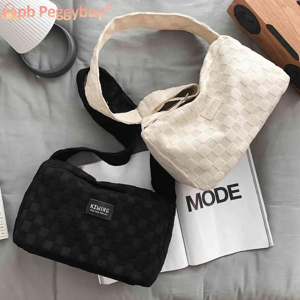 Plaid Crossbody Bag for Women Zipper Handbag Travel Purse