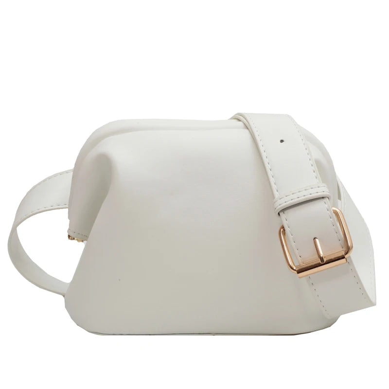 Leather Crossbody Chest Bag for Women Solid Shoulder Bag