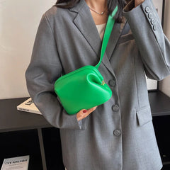 Leather Crossbody Chest Bag for Women Solid Shoulder Bag