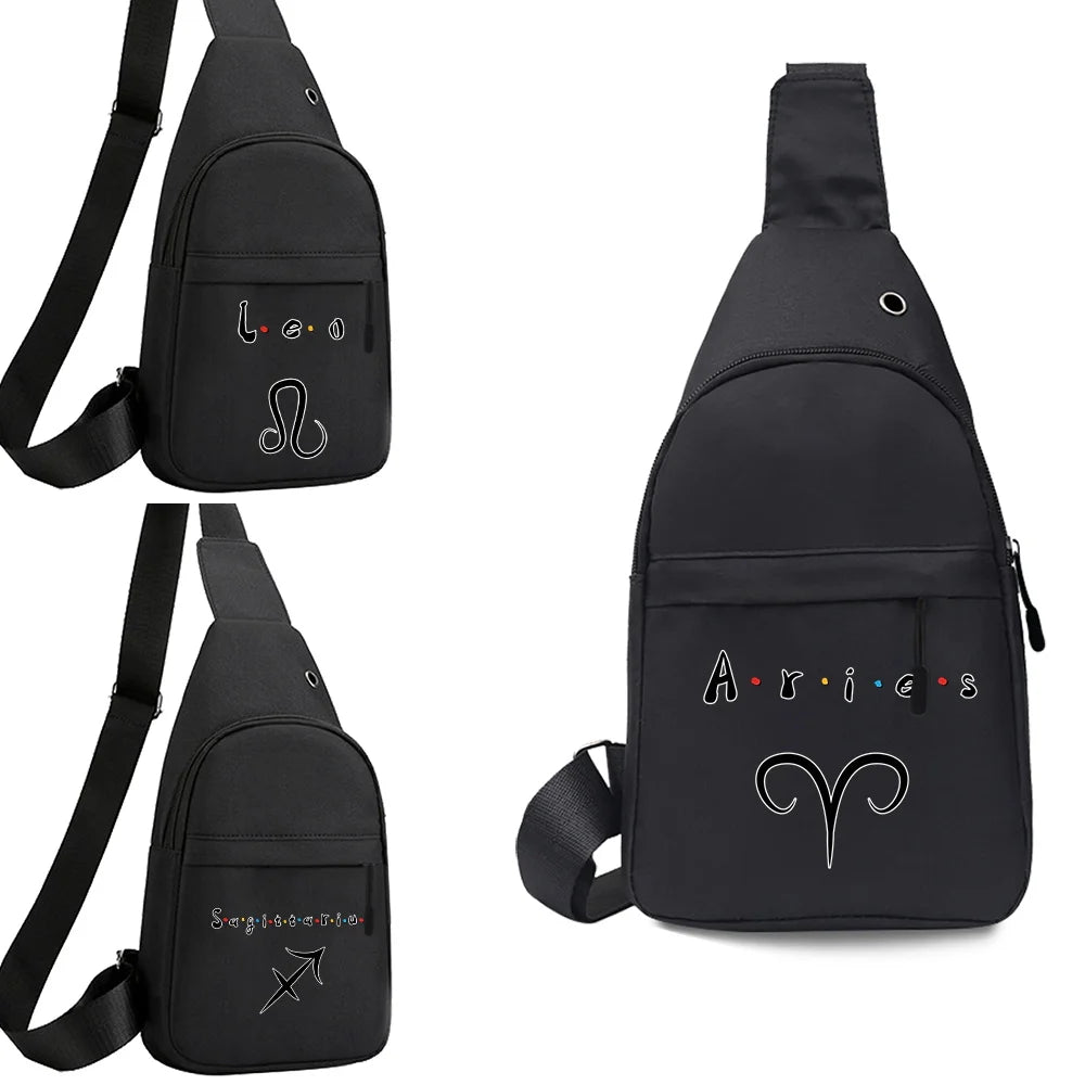 Chest pack Men Constellation Print Shoulder Bag Key Travel Packs Messenger