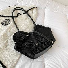 Crystal Bling Mini Round Shoulder Bag for Women Lady Shopping Bag 2pcs