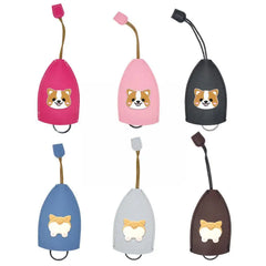 Dog Pull Type Key Bag PU Leather Holder Key Pouch Keychain