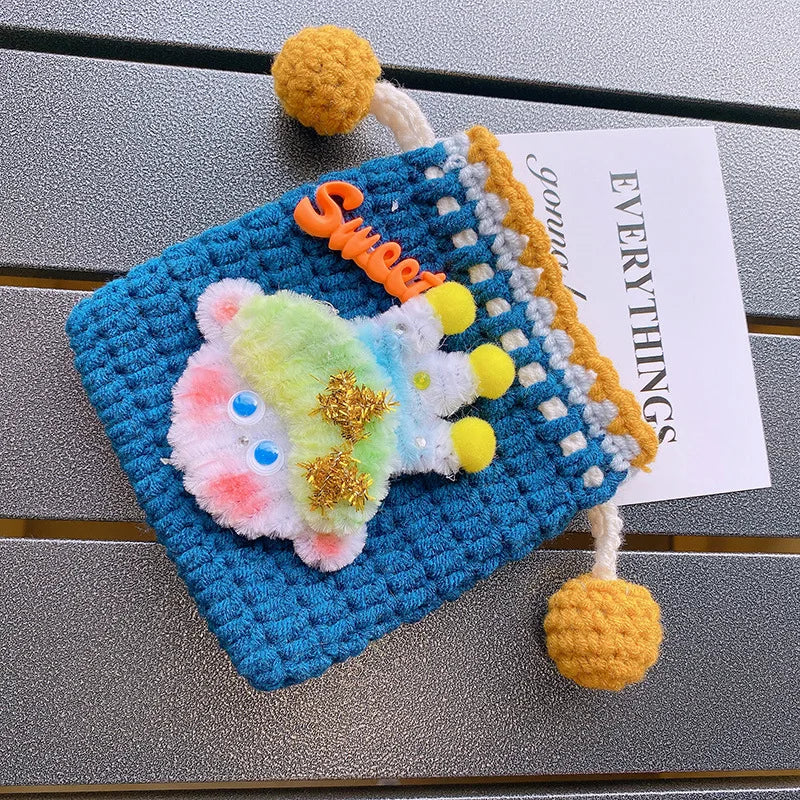 Knitted Drawstring Coin Purse Children Lipstick Key Coin Organizer