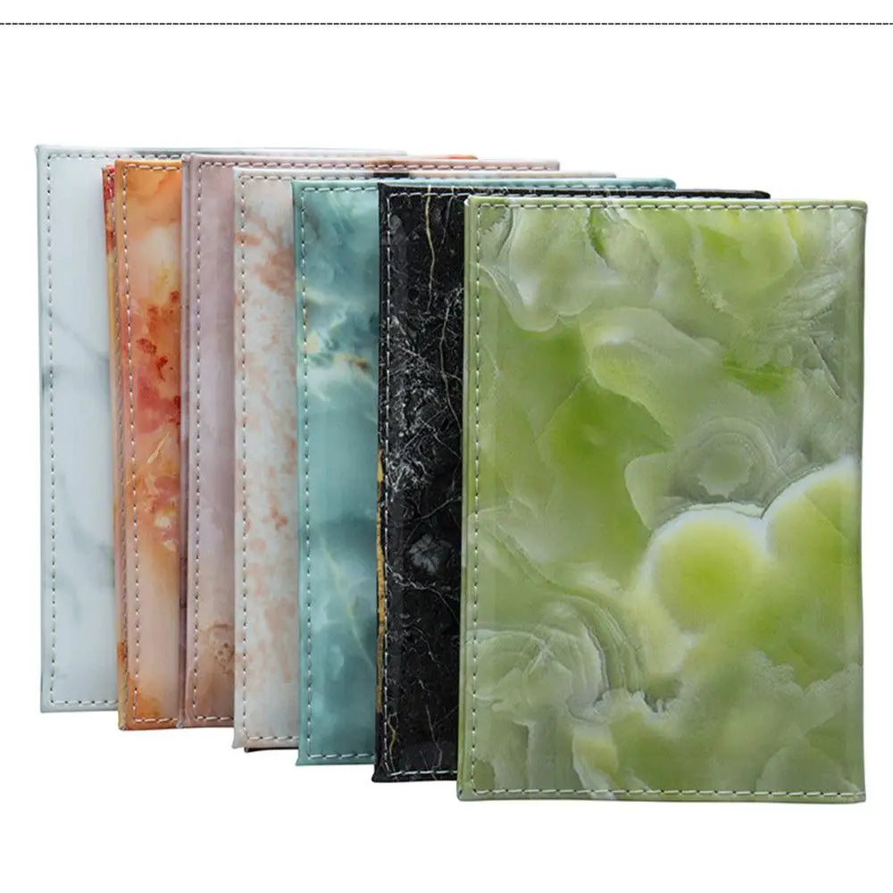 Marble Pattern Passport Cover PU Leather Travel Holder