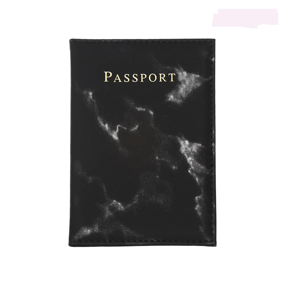Marble Pattern Passport Cover PU Leather Travel Holder