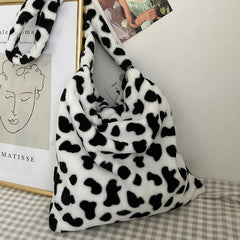 Cow Pattern Women Handbag Large Capacity Shoulder Hobo Bag