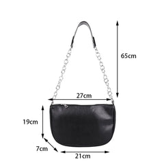 Soft Leather Shoulder Bag for Women with Chain Clutch