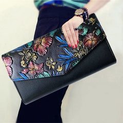 Embossed Hand Painted Clutch Bag Cross-body Envelope Bag