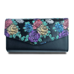 Embossed Hand Painted Clutch Bag Cross-body Envelope Bag