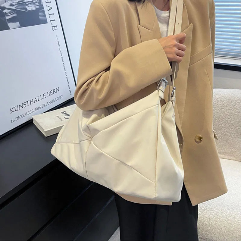 Nylon Waterproof Large Capacity Ladies Bag Solid Shoulder Bag