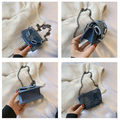 Denim Crossbody Shoulder Bag Small Chain Handbag