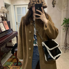 Women Plush Purse Handbags Lamb Wool Chain Shoulder Messenger Bags